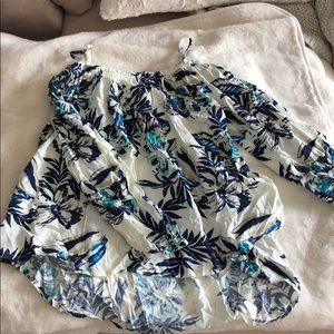 Floral cold shoulder top